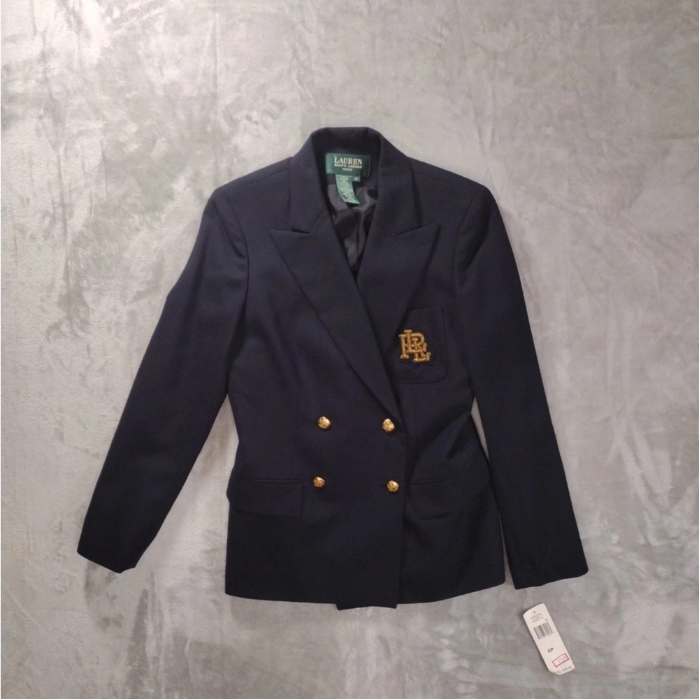 Ralph Lauren Vintage Petite Dark Blue Blazer with Gold Buttons 6P